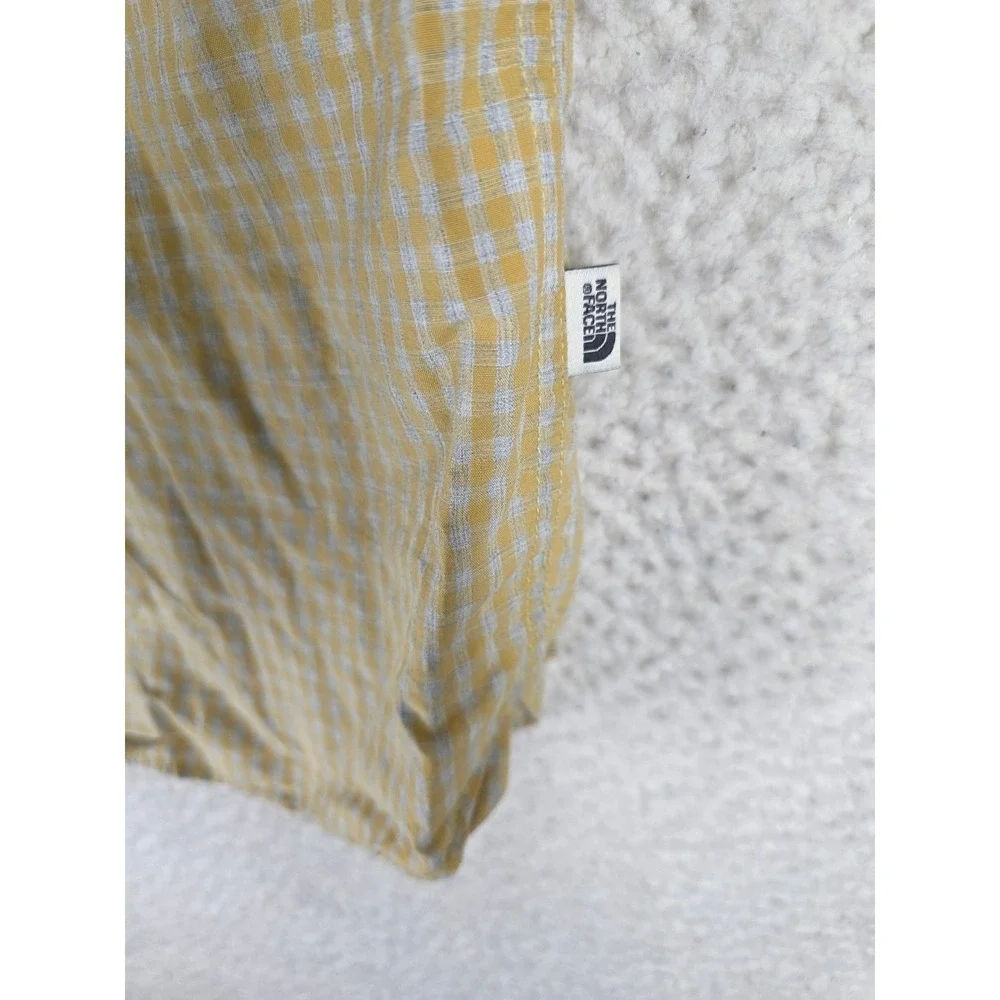 North Face Button Up Shirt Mens XL Blue Yellow Gingham Short Sleeves Bundle 2